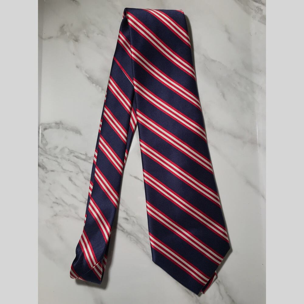 "346" Brooks Brothers Red White Blue Striped Neck Tie 60"